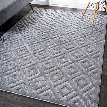 Portmany Neutral Diamond Trellis Indoor/outdoor Area Rug